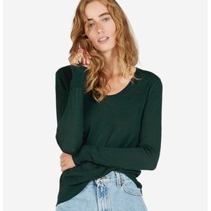 Everlane The Luxe Sweater U-Neck - emerald green